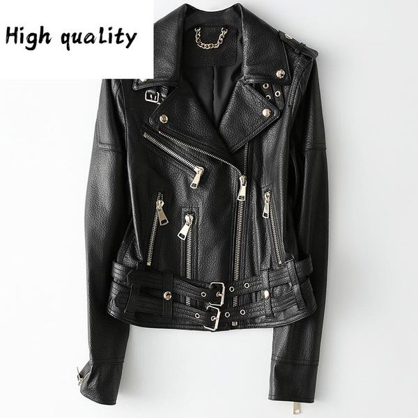 

spring leather real autumn jacket women clothes 2020 genuine sheepskin coat female korean bomber jackets my4834, Black
