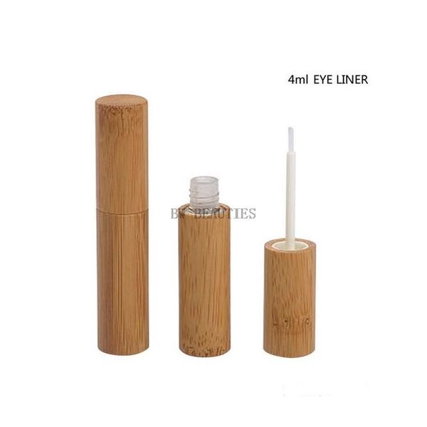 

100pcs/lot 4ml handmade bamboo eyeliner tube cosmetics diy natural bamboo packaging empty bottle refillable bottles