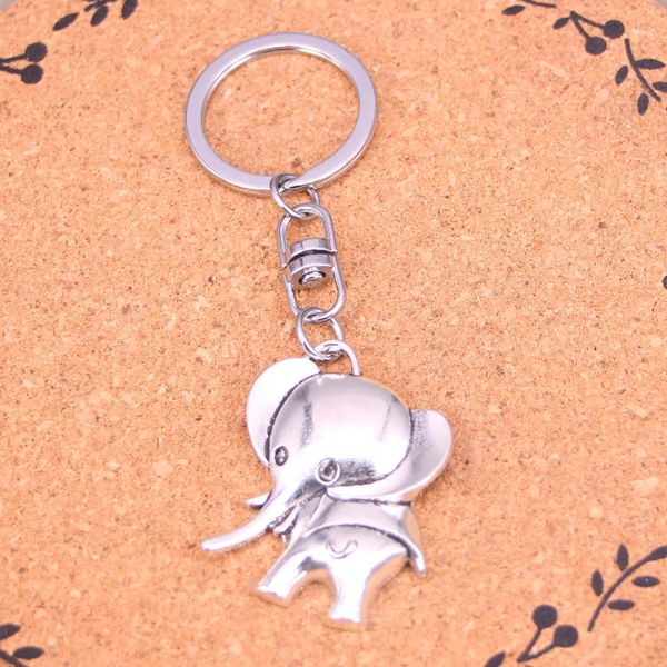 Keychain de moda 37*31mm Big Ears Pingentes de elefante J￳ias Diy Chain Chain Chain Ring Setenting para presente