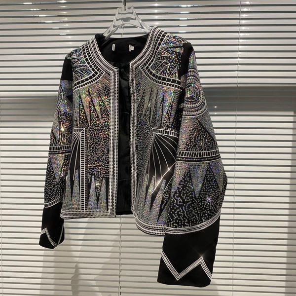 

2020 in new celebrity the fall bright stars glitter beautiful women long sleeve short coat vmzg, Black;brown