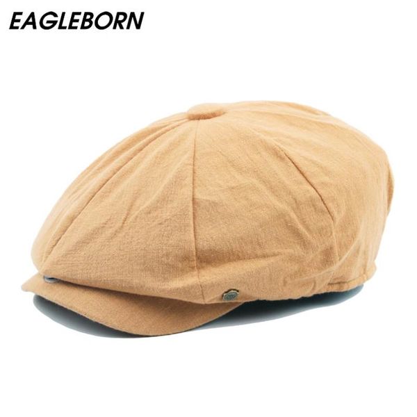 

sboy hats 2021 solid color vintage beckham men women fashion octagonal cap cotton painter beret hat size 56-60, Blue;gray