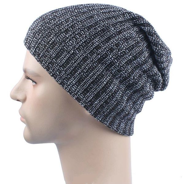 

mix colors winter casual cotton knit hats for men baggy beanie hat crochet slouchy oversized ski cap warm jf-11, Blue;gray