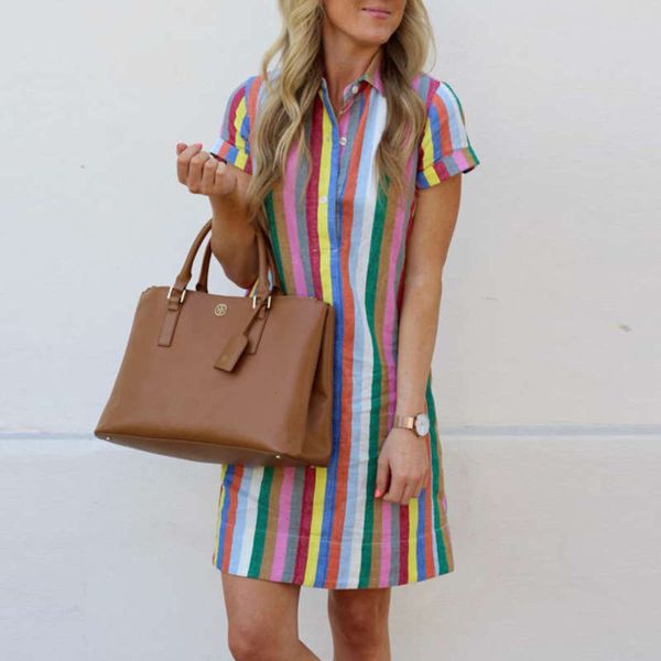 

new women's pin striped dress 2019, Black;gray