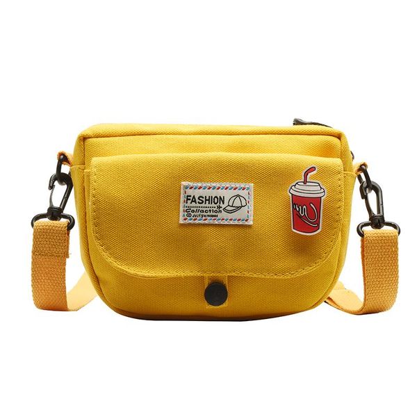 

cute retro canvas single-shoulder bag girl simple student slung mobile phone bag