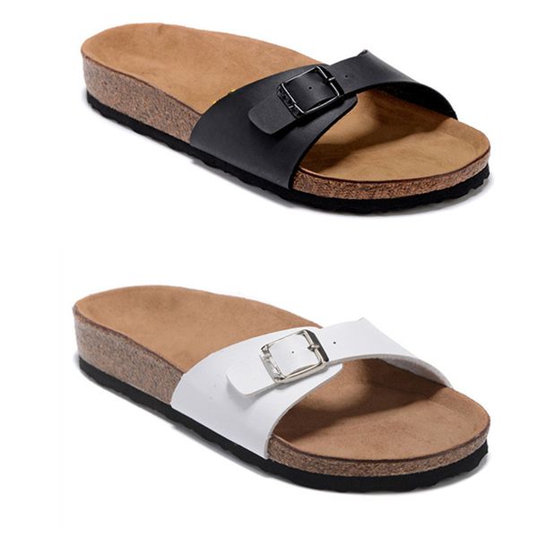 Nuove pantofole da donna in sughero da uomo Summer Beach Slide Sandali Platform Designer Scarpe casual Stampa fiori in pelle Pantofole larghe Infradito piatte 34-47