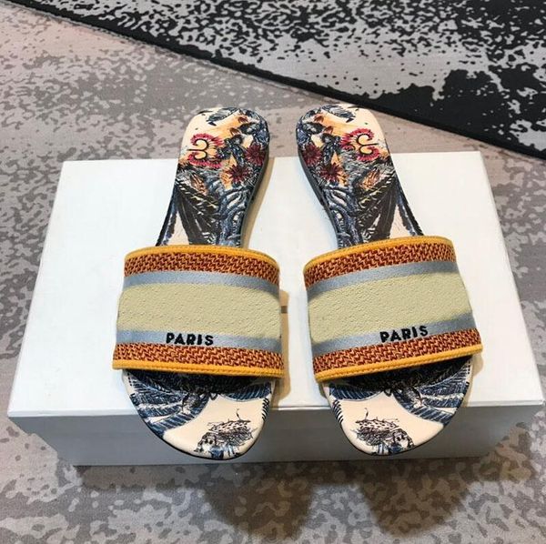 

new color paris sliders mens womens summer sandals beach slide slippers ladies flip flops loafers with box 15963, Black