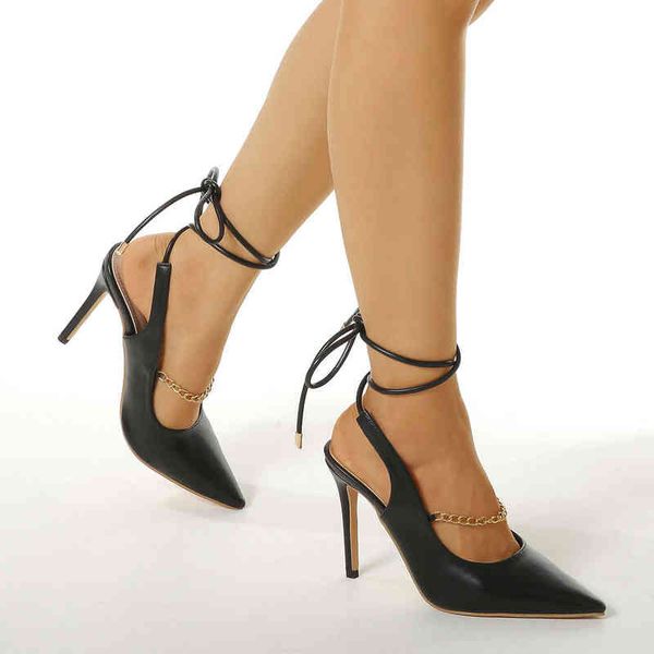 

sandals women's summer 2022 pulama pointed thin heel strap high-heeled sandals, Black