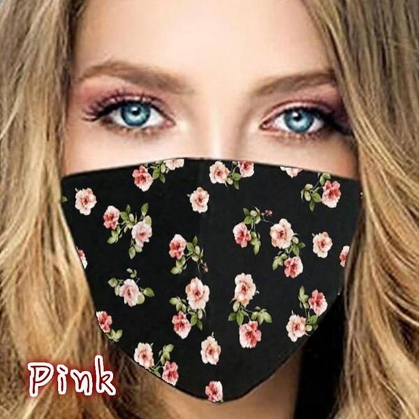 

взрослая маска многоразового мода цветы печатных маски для лица открытой ветрозащитной маски регулируемых дышащих моющихся ткани женского ma