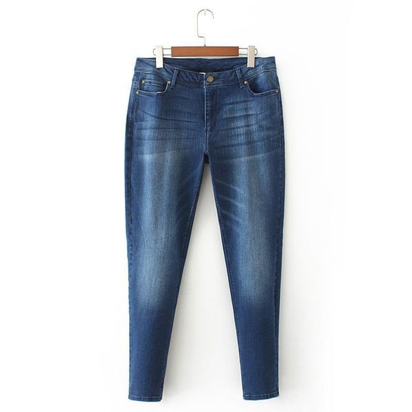 

oversized women jeans casual high waist autumn pant slim stretch cotton denim trousers for woman blue plus size 5xl 6xl 7xl ah1