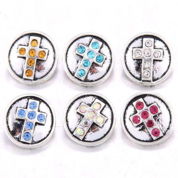 

10pcs lot faith cross snap jewelry 12mm snap buttons with rhinestone charm button fit snap bracelets bangles for women jewelry h jllawi
