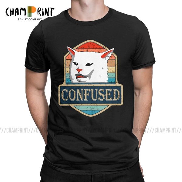 

confused cat meme yelling at table dinner awesome short sleeve crew neck 6xl sport hooded sweatshirt hoodie men t shirt