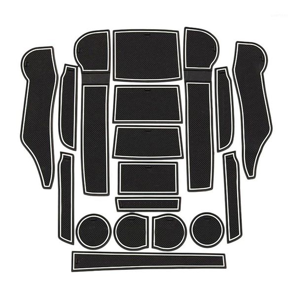 

18pcs car front&back door slot pad mat cup holders mats trim interior styling for forester 2019 interior accessories whit1