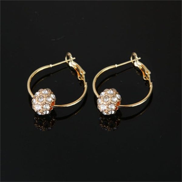 

crystal color diamond lucky ball korean transfer beads earrings ear accessories taobao, Silver
