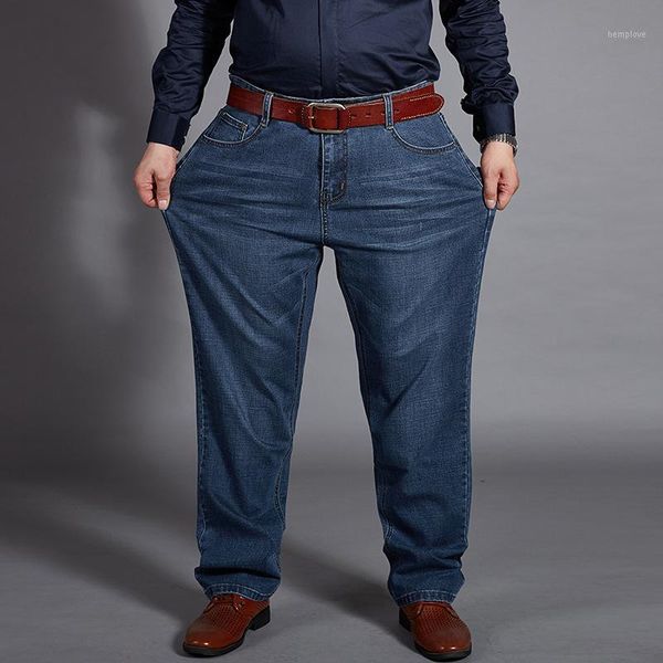 

2020 nieuwe herfst en spring autumn mannen jeans mannen straight losse stretch jeans extra size casual 44 46 48 7xl1, Blue