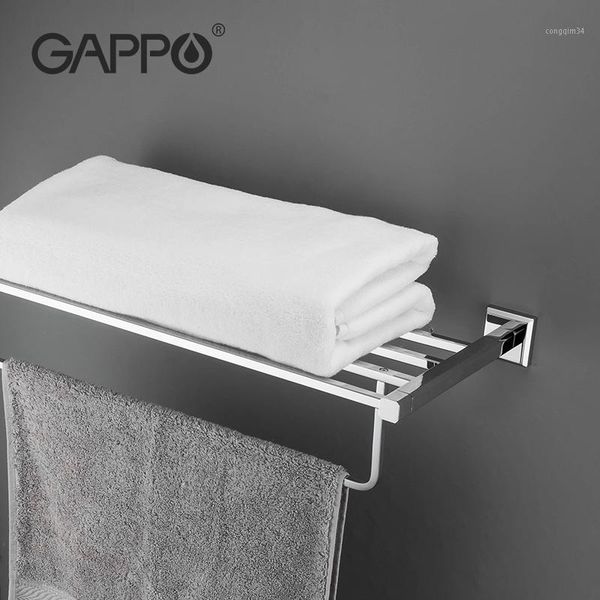 

gappo towel racks fixed bath towel bars wall mounted holder hooks brass restroom rack bathroom accessories g38241