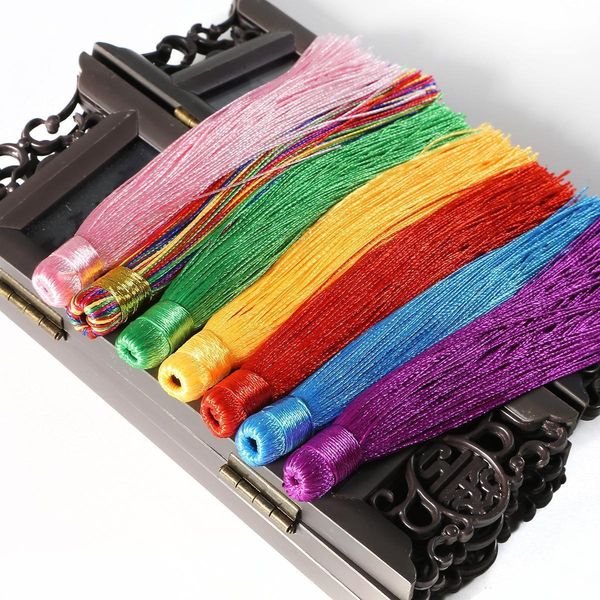 

2pcs polyester silk tassel fringe trim 12cm long cotton tassel for home wedding decoration diy sewing curtains accessories h sqcgjn