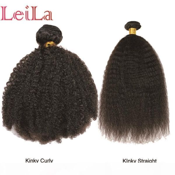 

leila hair brazilian kinky curly kinky straight bundles natural color 100% human hair weave bundles 8-30inch remy hair extension 1 piece, Black