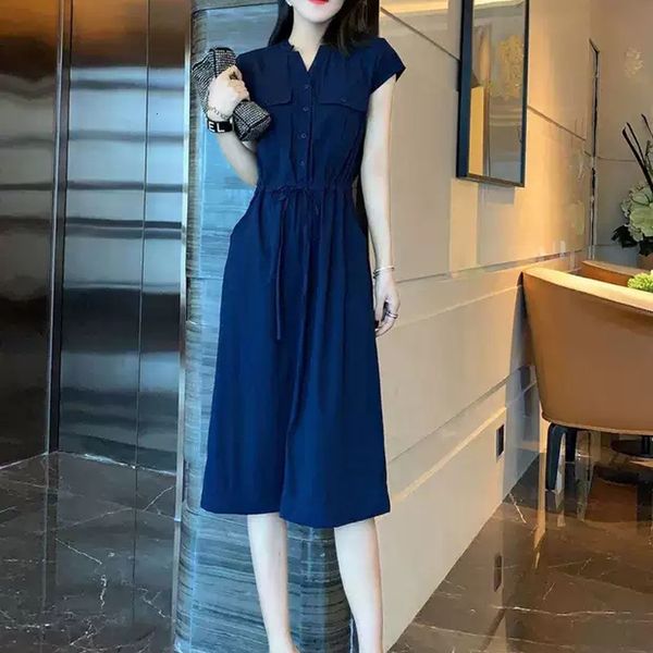 

spring and summer of pockets single-breasted belts elegant temperament casual shirts mid-length in women's clothes 4nh8, Black;gray