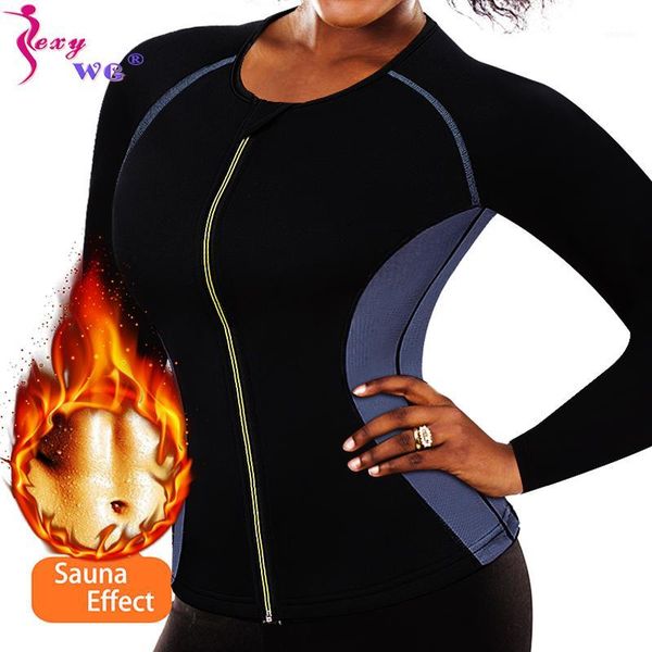 

sexywg yoga shirts front zipper sports neoprene sauna body shaper shapewear slim waist trainer corset thermal warming blouse1, White;red