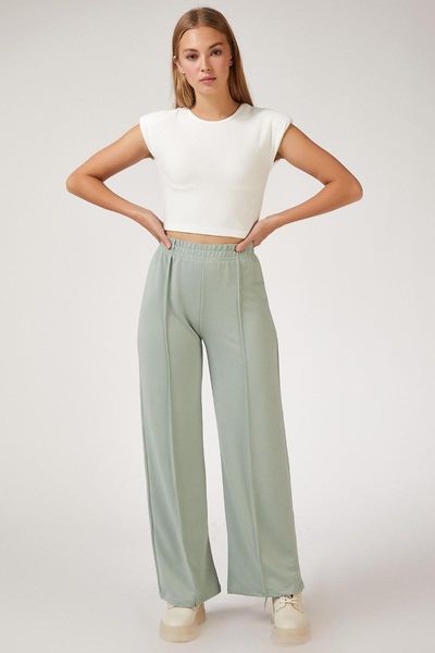 

happiness ist. women's flare knitting sweatpants an00113, Black;blue