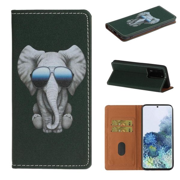 

for samsung galaxy note20 ultra pure color painting horizontal flip leather case with card slot holder