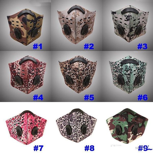 

us stock air men pollution camo ace mask sports breathable carbon filters bicycle dust smog protective half face neopren