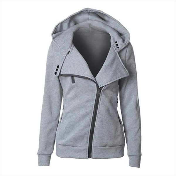 

autumn zipper warm fashion hoodies women long sleeve hoodie jackets hoody jumper overcoat outwear female sweatshirts, Black