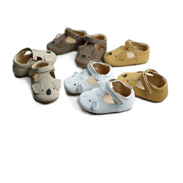 

cartoon animal cute koala baby girls first walkers non-slip hard bottom boys casual shoes, Black;red