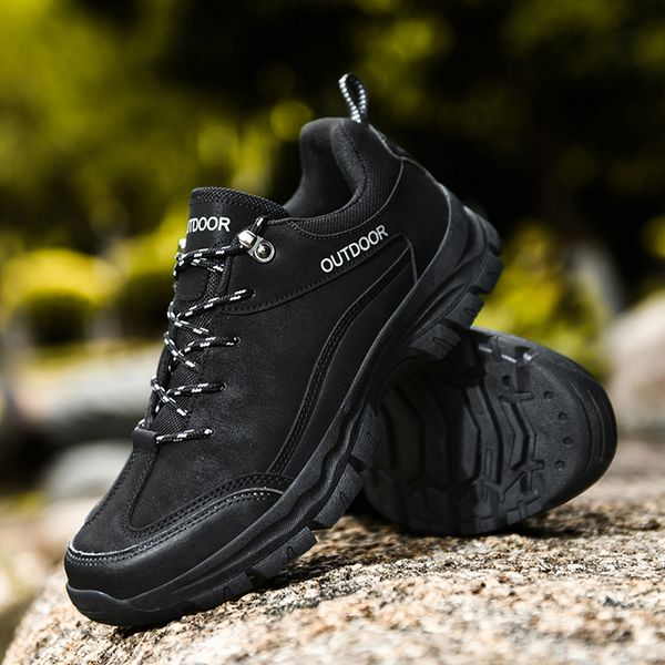 

sneakers autumn trekking casual waterproof outdoor leather breathable work tactical combat shoes men 39 48, Red;white