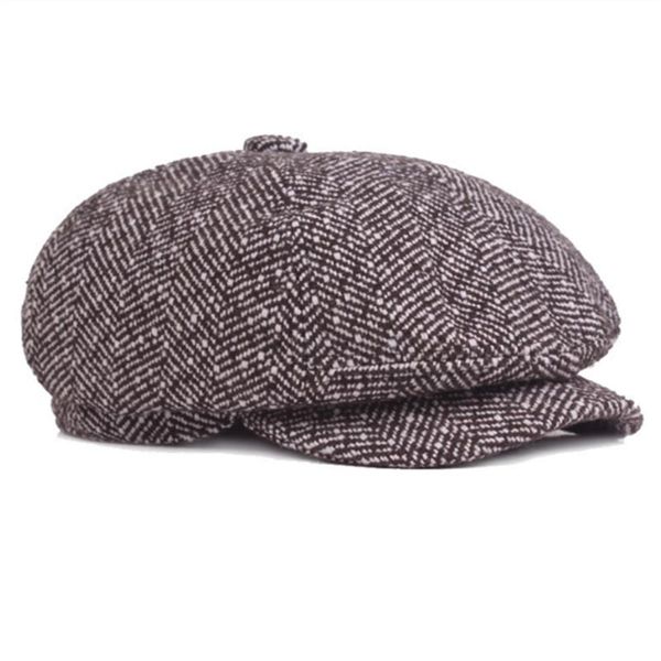 

new tweed newsboy cap for men autumn winter hat golf driving flat cabbier flat berets peaky blinders bone hat unisex, Blue;gray