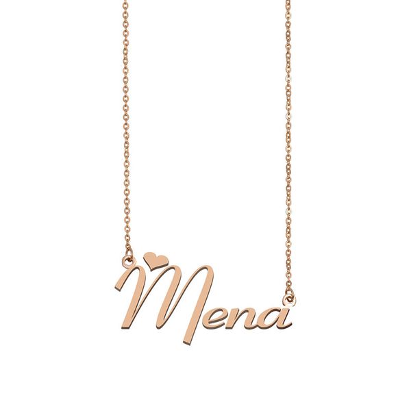 

mena name necklace custom nameplate pendant for women girls birthday gift kids friends jewelry 18k gold plated stainless steel, Silver