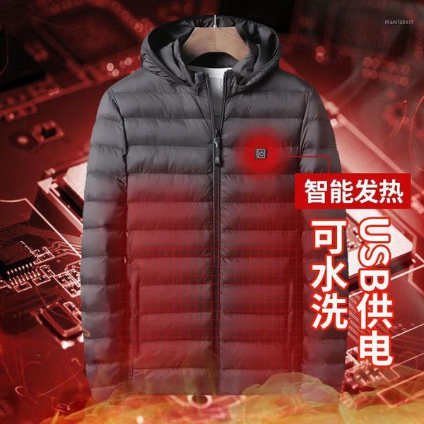 

new intelligent heating down jacket for men in winter 20201, Black