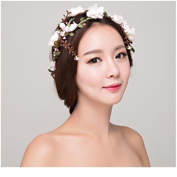 

women wedding flower wreath bridal hair headdress flower crown kids party garland hair accessories adjustable party qyltzh