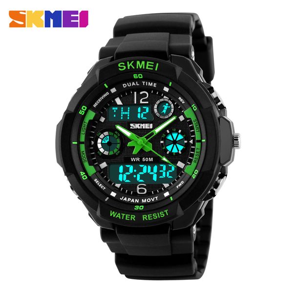 

new s shock fashion men sports watches skmei analog quartz digital watch multifunctional military watch men relogio masculino, Slivery;brown