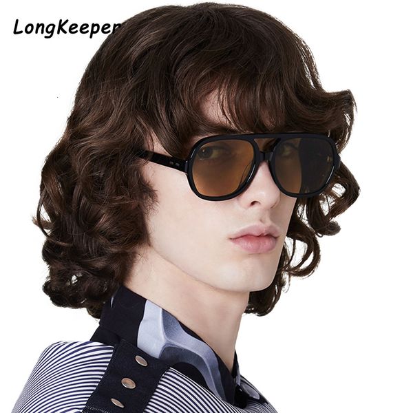 

2020 black friday pilot style sunglasses men women oculos de sol double bridge sunglasses vintage brand design large sun glasses, White;black