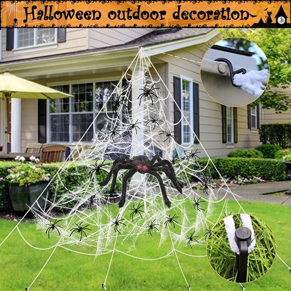 

cvzoj wansheng festival decorations simulation accessoriesprop ornaments web spider silk cotton bar spider scene layout props simulation