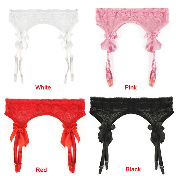 

double breasted garters suspenders adjustable waist belt stockings for ladies women gifts 4 colors, Black;white