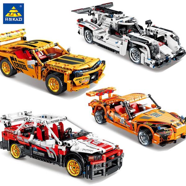 

kaizi машиностроение серия building blocks супер гоночный автомобиль technic sports racer оттяните vehicle кирпич игрушки дети подарков wmtp