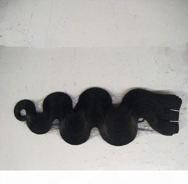 

продвижение brazillian body wave связки необработанные human virgin hair двойной уток дешевые махать наращивание волос, 3шт лот, Black