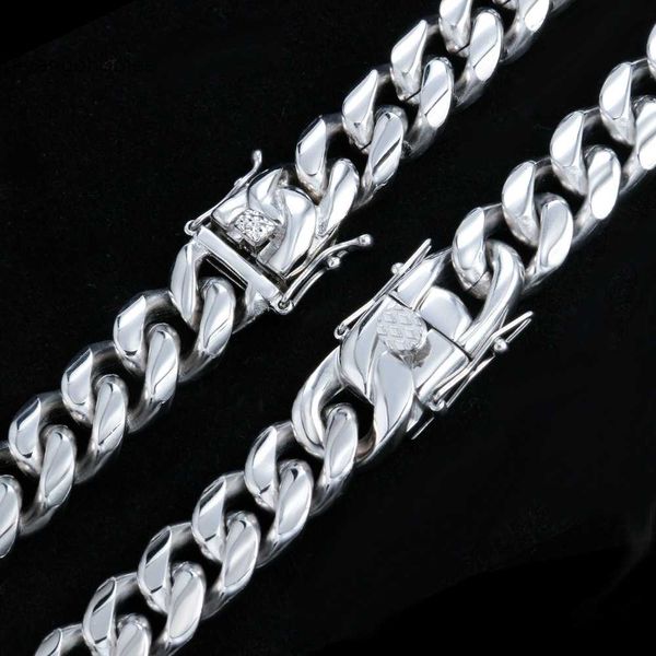 

men's jewelry chain hop fashion hip miami titanium steel cuba necklace, Silver