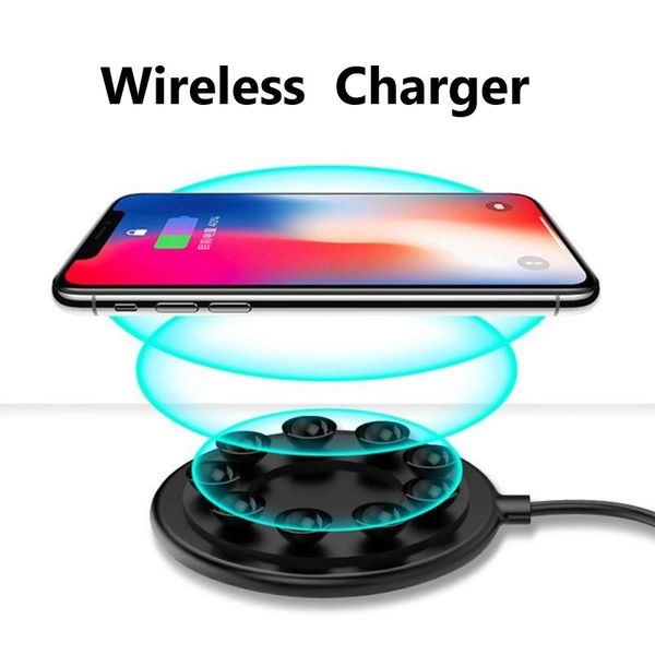 

qi wireless charger fast speed suction cup charger 10w quick charging base for iphone xs max s9 plus with retail package