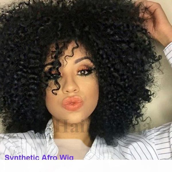 

hair china brazilian hair african american short curly wig simulation human hair curly full wigs in stock ing, Black