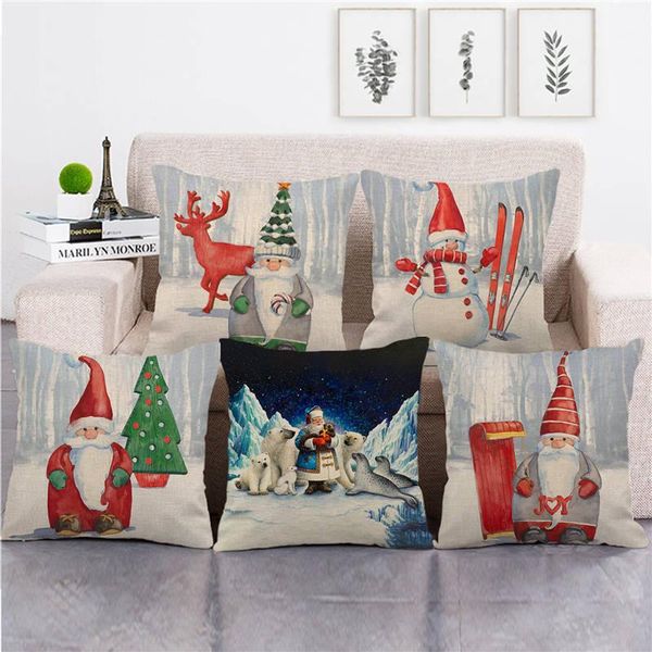 

cushion/decorative pillow pillowcase dog and sonowman merry christmas cover linen/cotton sofa cushion decorative pillows