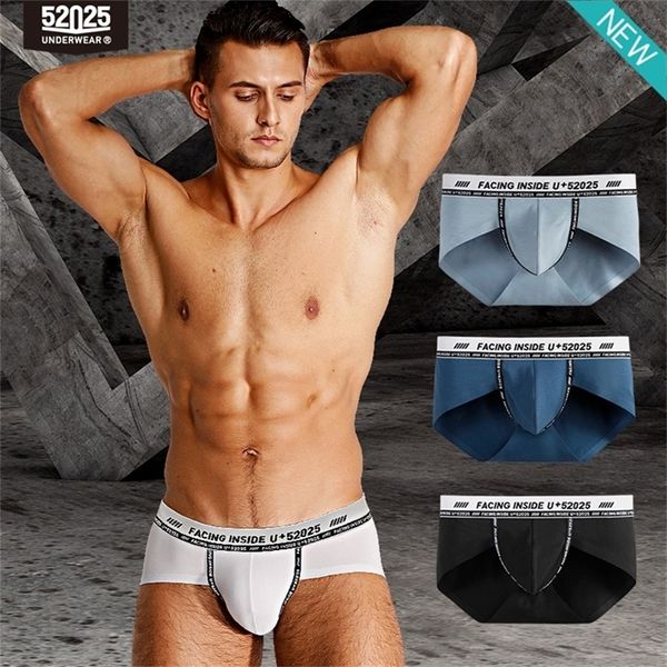 

52025 men briefs 3-pack cotton modal sporty seamless breathable underpants underwear male panties trendy briefs slips 201112, Black;white