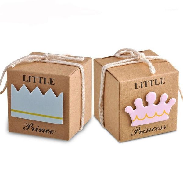 

baby shower 20/40pcs princess crown candy box birthday party decorations kids gift chocolates boxes babyshower 1st birthday1