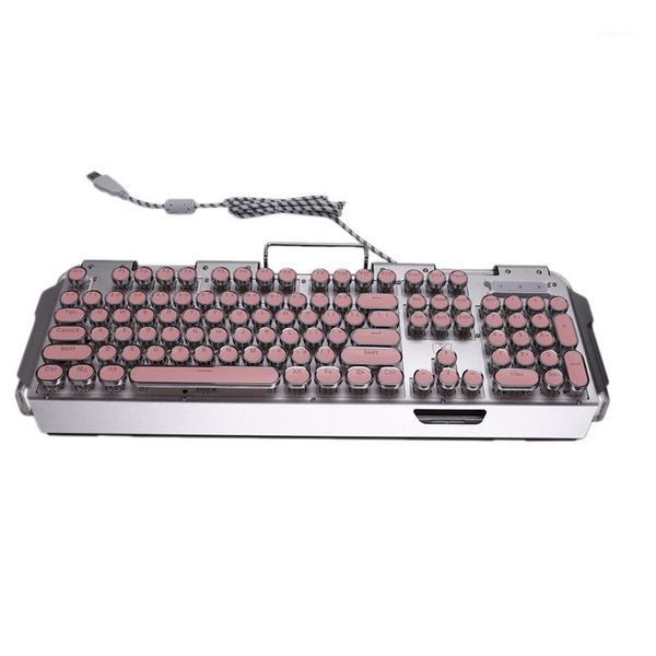 

x10 mechanical keyboard, punk round retro keycap wired mechanical keyboard, multiple lighting effects keyboard1