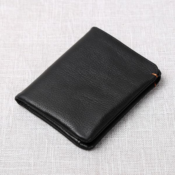 

slim men's wallet genuine leather casual small purse credit business card holder wallet bifold mini money bag coin purse nupugoo c1223, Red;black