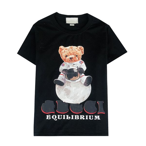 

men designers crew neck t shirt mens new fashion lovely bear print stylist t shirts men women summer short sleeve tees, White;black