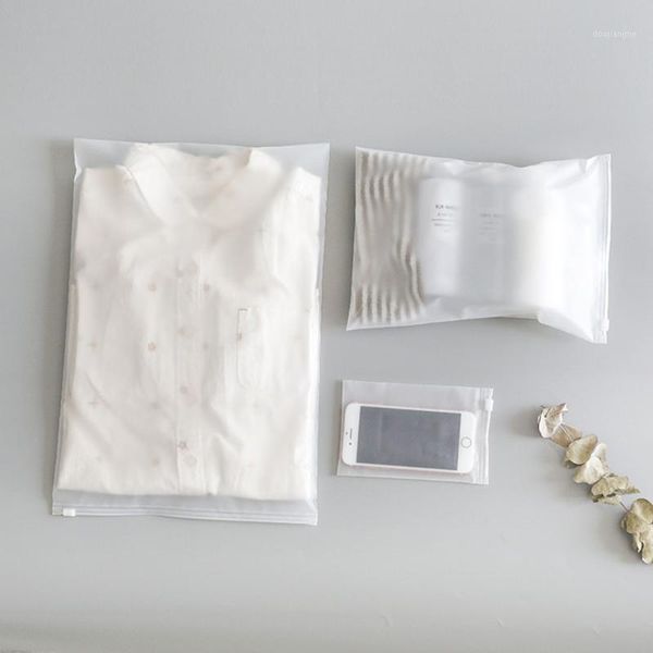 

matte clear zipper plastic storage bag reusable travel grocery packing organizer clothing bags home storage plastic bag1