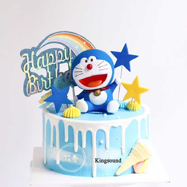 

happy birthday decoration er action figure doraemon cat toys for baby children kids party supplies birthday cake er
